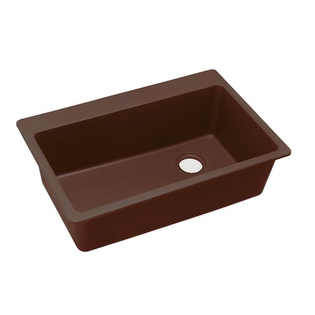 Elkay Quartz Classic 33 X 22 X 9-1/2 Single Bowl Top Mount Sink Pecan ELG13322PC0